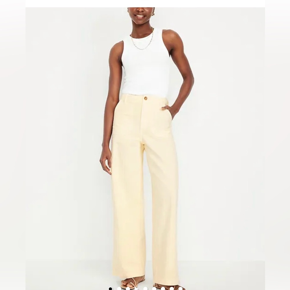 Old Navy 12T Pale Yellow wide Leg Jeans - Picture 1 of 6